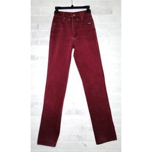 Vintage 90s Ladies Cowgirl Jeans Roughrider by Circle T  Burgundy Sz 3/4 * 25x34